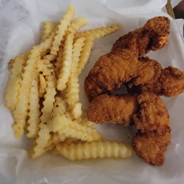 Kids Chicken Tenders & Fries.